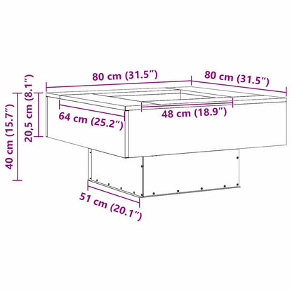Feuerstelle Schwarz 80 x 80 x 40 cm Wetterfeststahl