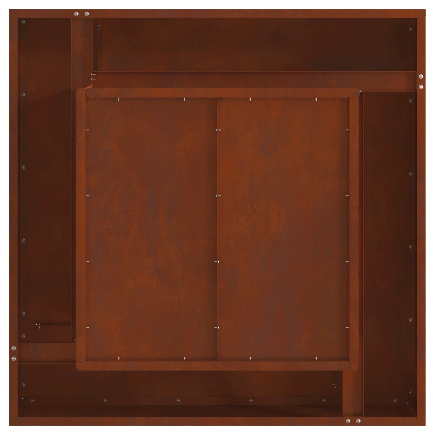 Feuerstelle Rostoptik 80 x 80 x 40 cm Wetterfeststahl