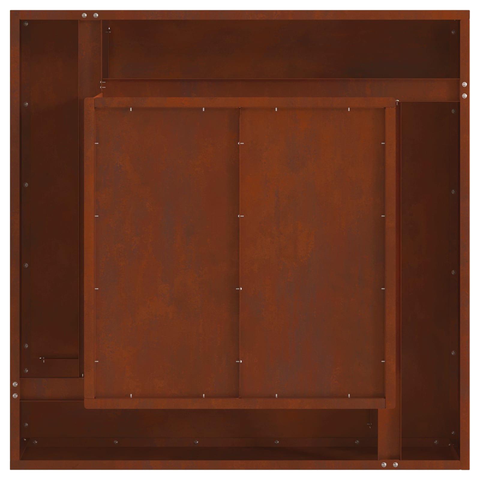 Feuerstelle Rostoptik 80 x 80 x 40 cm Wetterfeststahl