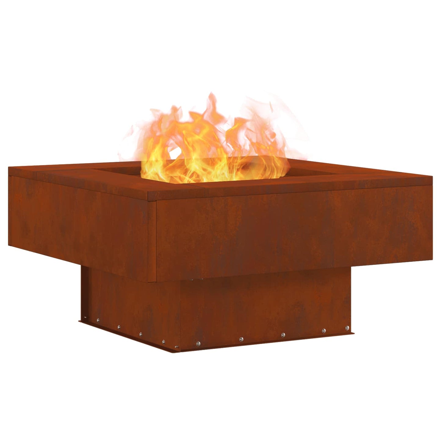 Feuerstelle Rostoptik 80 x 80 x 40 cm Wetterfeststahl