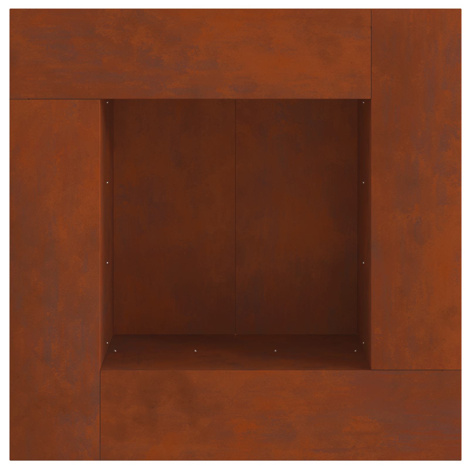 Feuerstelle Rostoptik 80 x 80 x 40 cm Wetterfeststahl