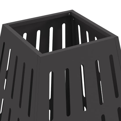 Feuerschale Schwarz 50 x 50 x 70 cm Wetterfeststahl