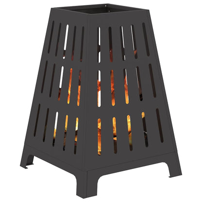 Feuerschale Schwarz 50 x 50 x 70 cm Wetterfeststahl