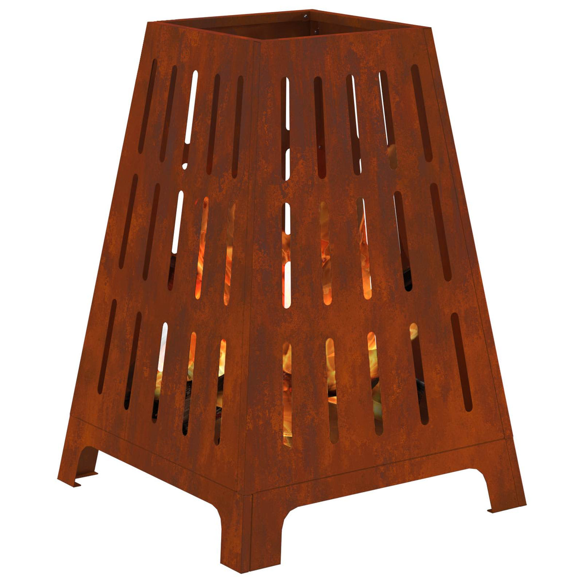 Feuerschale Rostoptik 50 x 50 x 70 cm Wetterfeststahl