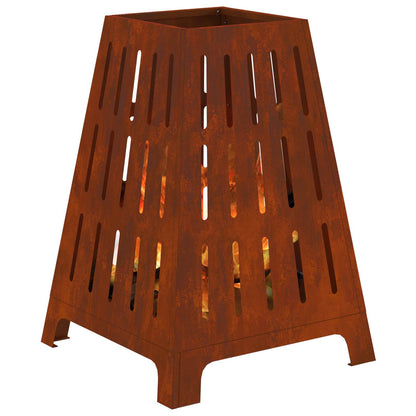 Feuerschale Rostoptik 50 x 50 x 70 cm Wetterfeststahl