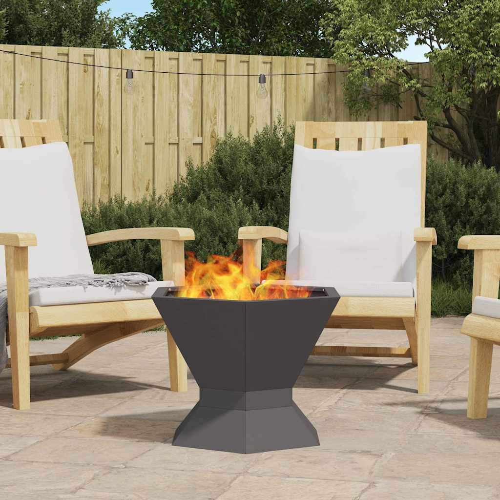 Feuerstelle Schwarz 50 x 50 x 40 cm Wetterfeststahl