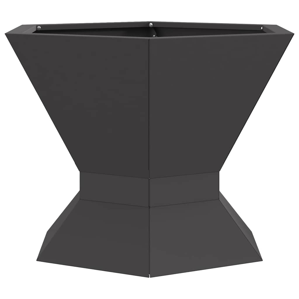Feuerstelle Schwarz 50 x 50 x 40 cm Wetterfeststahl