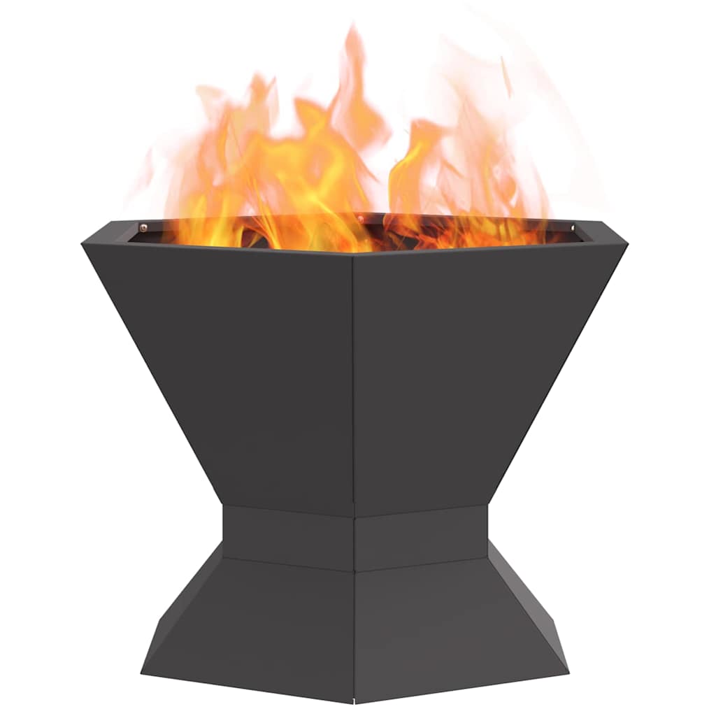 Feuerstelle Schwarz 50 x 50 x 40 cm Wetterfeststahl