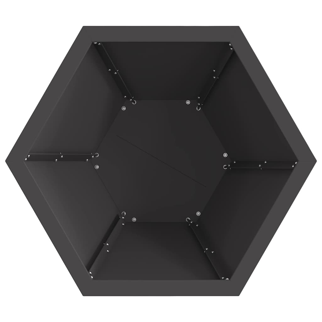 Feuerstelle Schwarz 50 x 50 x 40 cm Wetterfeststahl
