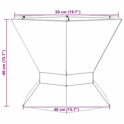 Feuerstelle Rostoptik 50 x 50 x 40 cm