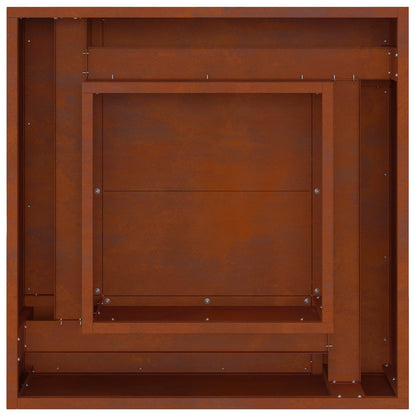 Feuerstelle Rostig 60 x 60 x 30 cm Wetterfeststahl