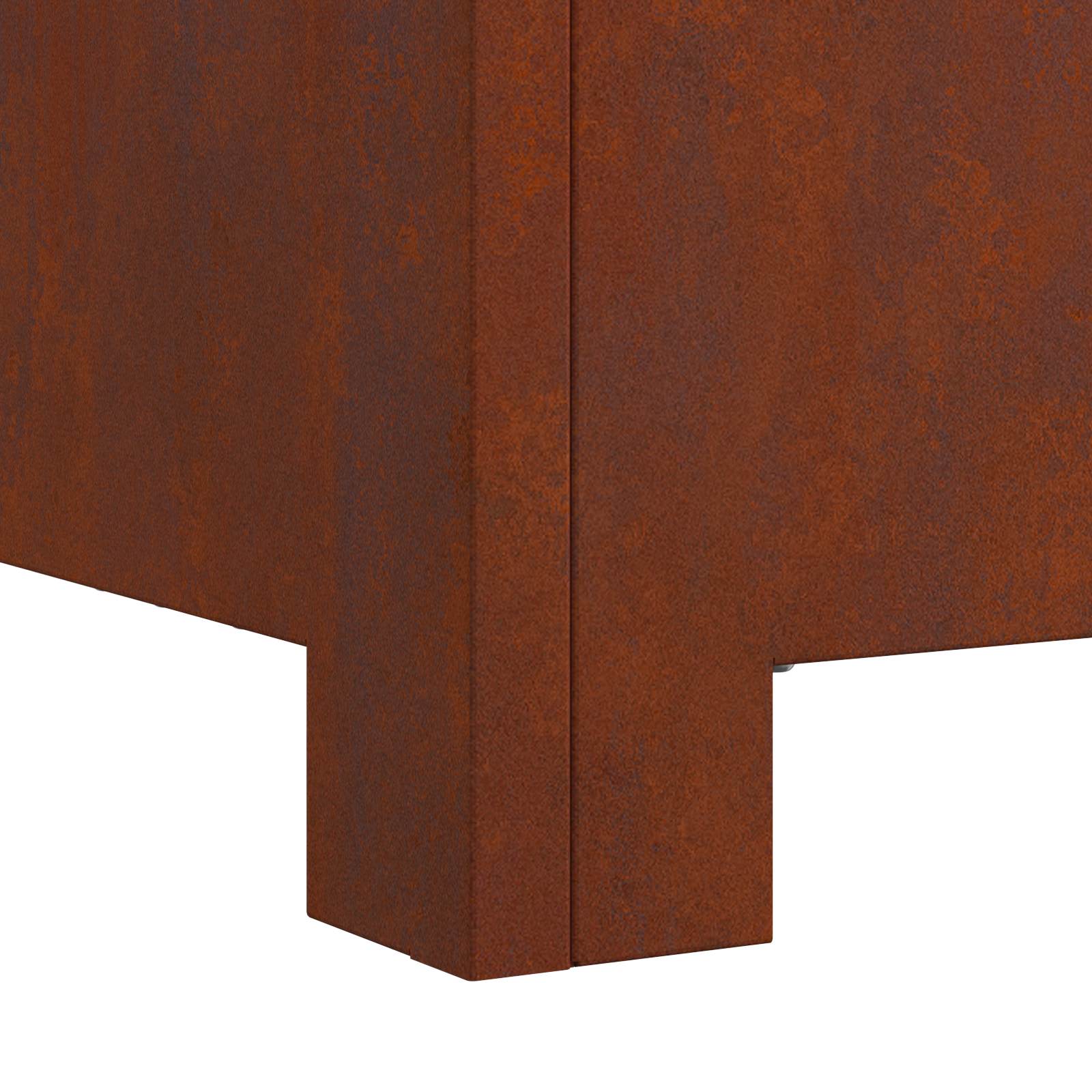 Feuerstelle Rostig 80 x 80 x 40 cm Wetterfeststahl