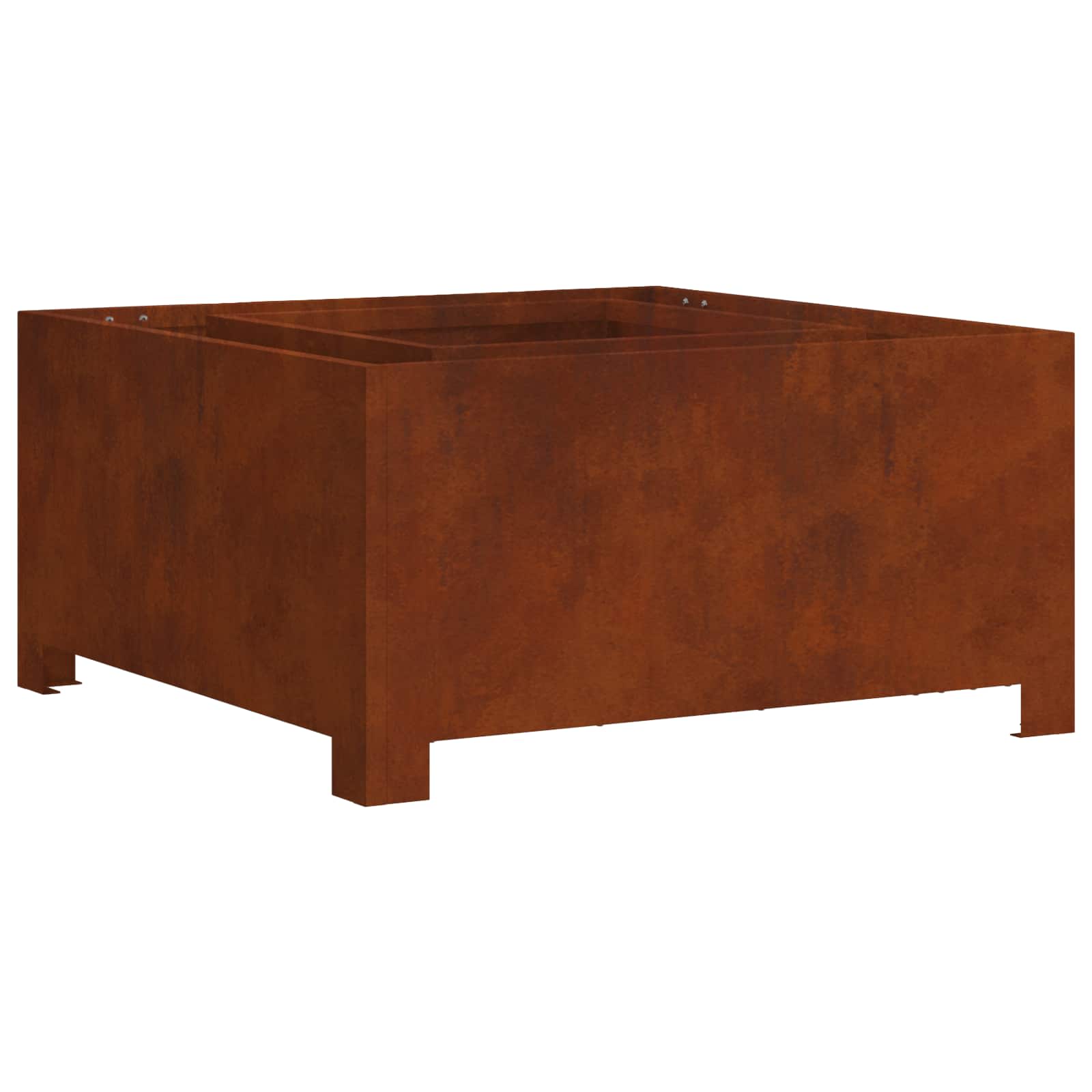 Feuerstelle Rostig 80 x 80 x 40 cm Wetterfeststahl