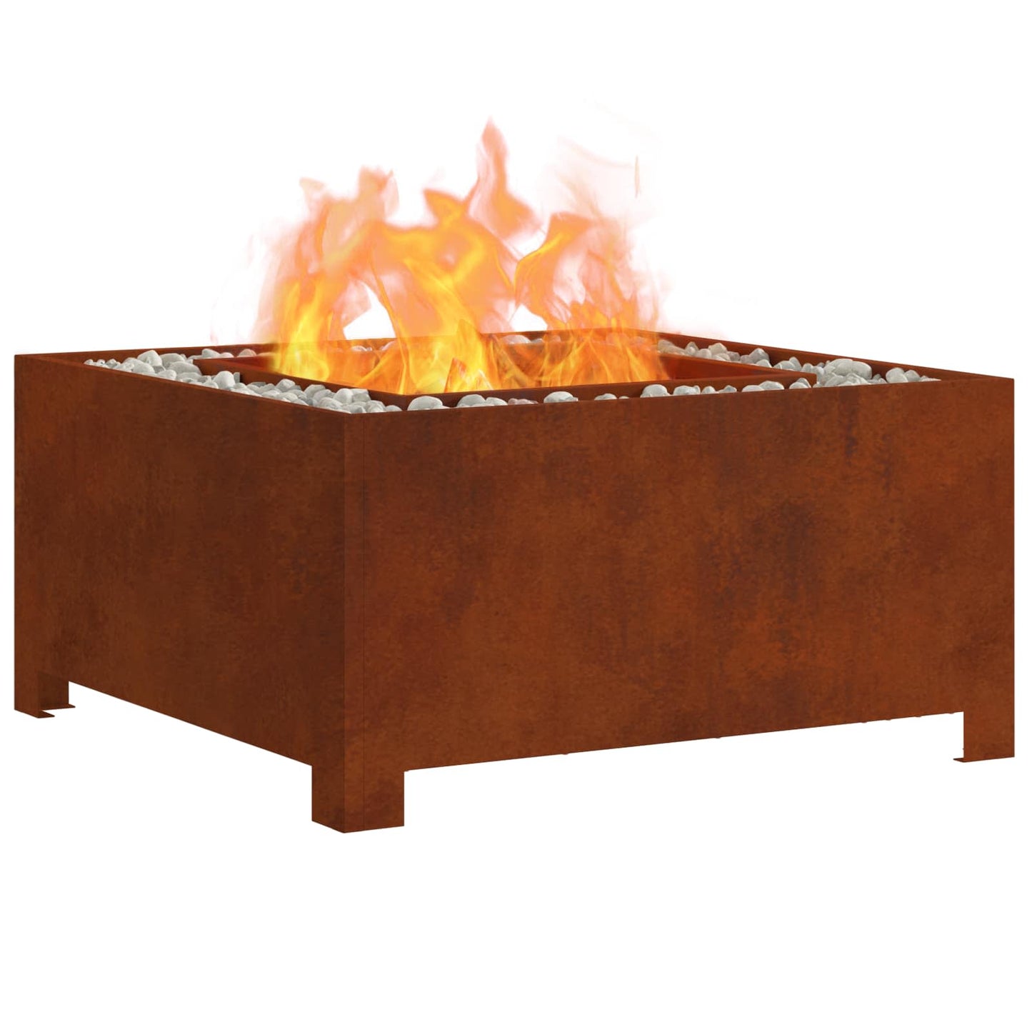 Feuerstelle Rostig 80 x 80 x 40 cm Wetterfeststahl