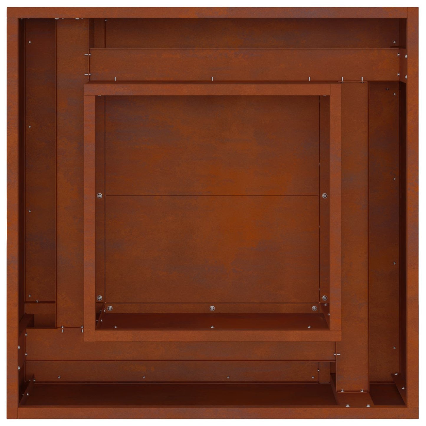Feuerstelle Rostig 80 x 80 x 40 cm Wetterfeststahl