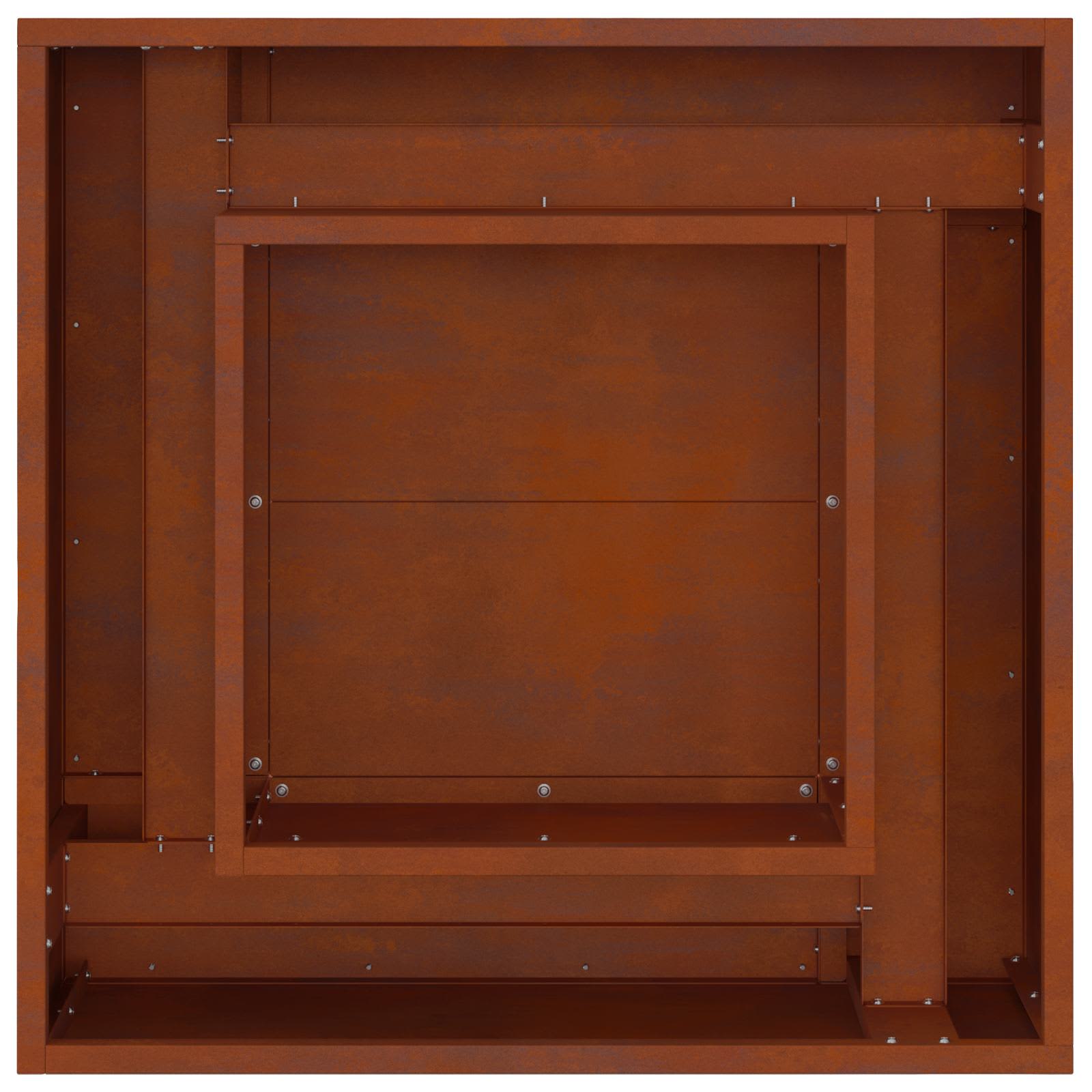 Feuerstelle Rostig 80 x 80 x 40 cm Wetterfeststahl