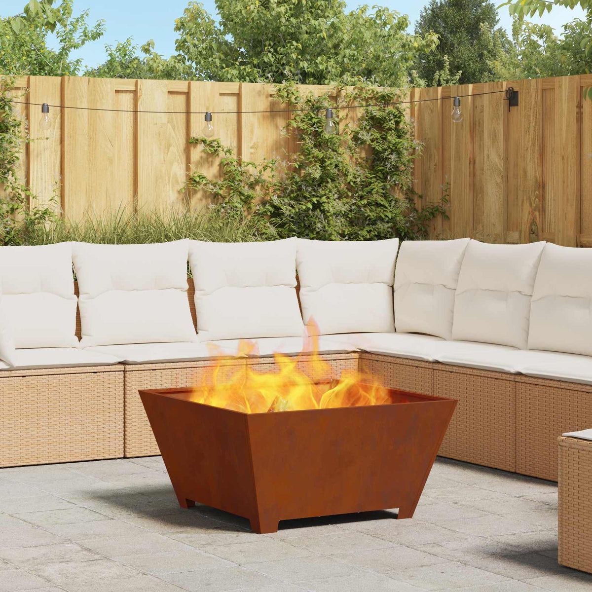 Feuerstelle Rostoptik 80 x 80 x 40 cm