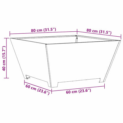 Feuerstelle Rostoptik 80 x 80 x 40 cm