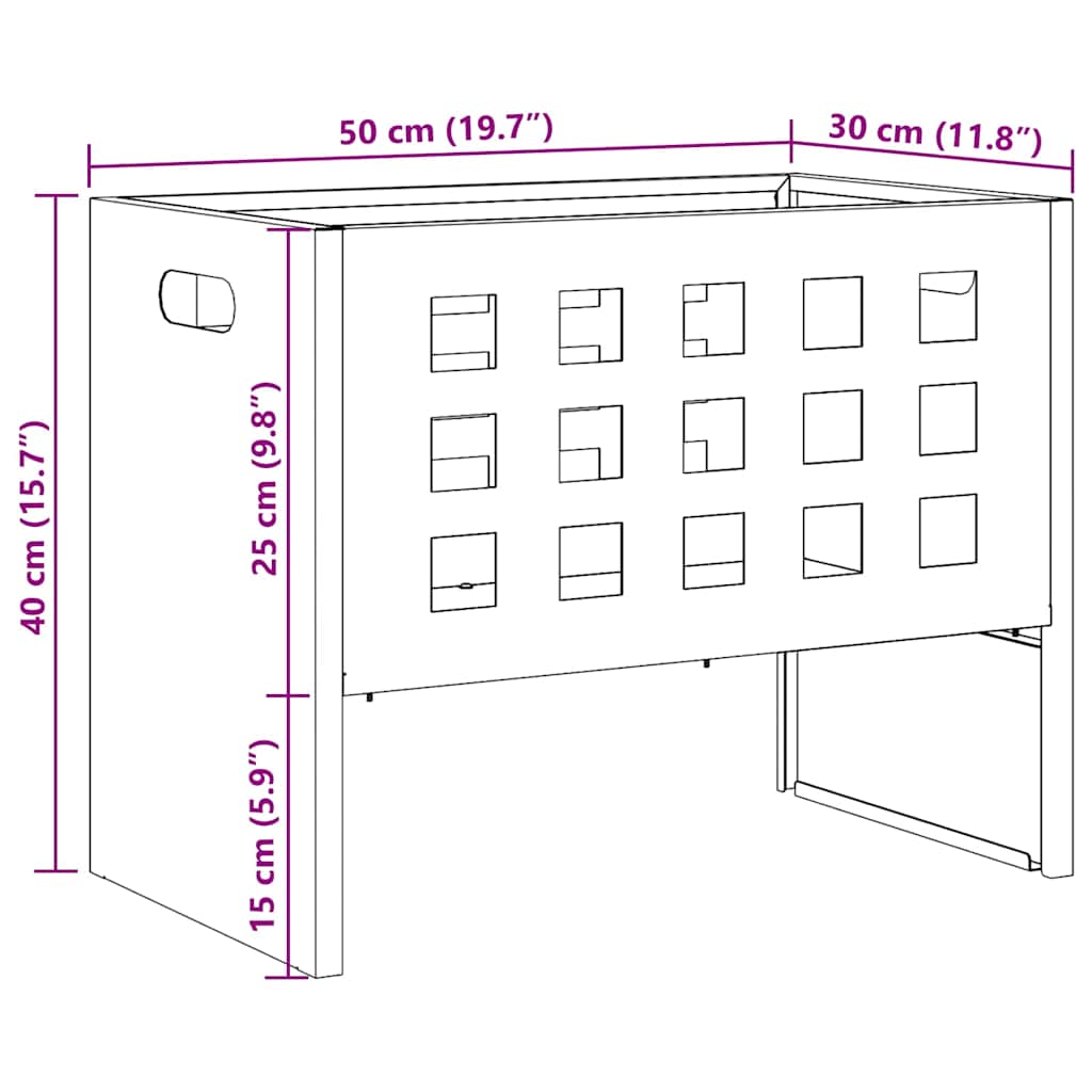 Feuerstelle Braun 50 x 30 x 40 cm Stahl