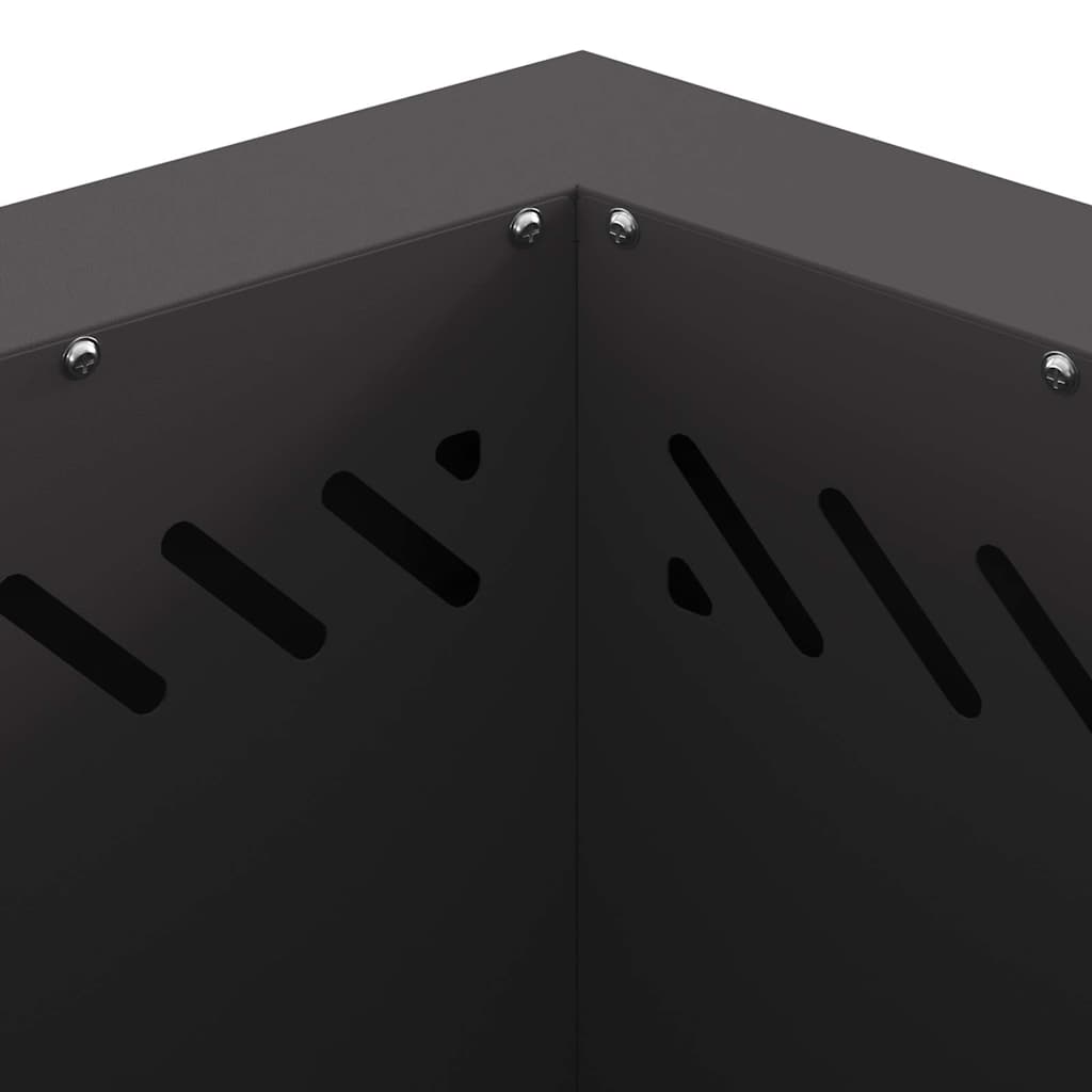 Rauchfreie Feuerstelle Schwarz 48 x 48 x 51 cm Wetterfeststahl