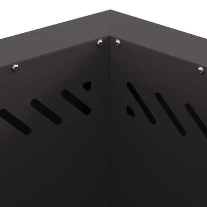 Rauchfreie Feuerstelle Schwarz 48 x 48 x 51 cm Wetterfeststahl