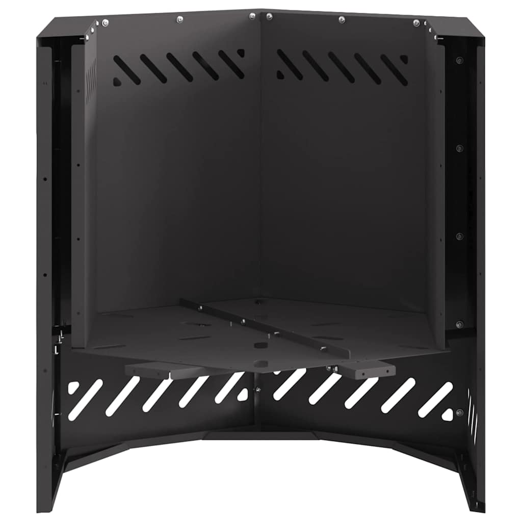 Rauchfreie Feuerstelle Schwarz 48 x 48 x 51 cm Wetterfeststahl
