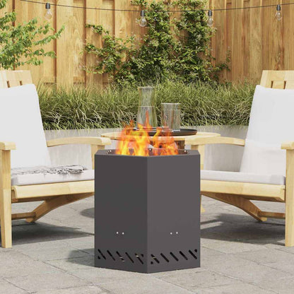 Rauchfreie Feuerstelle Schwarz 48 x 48 x 51 cm Wetterfeststahl