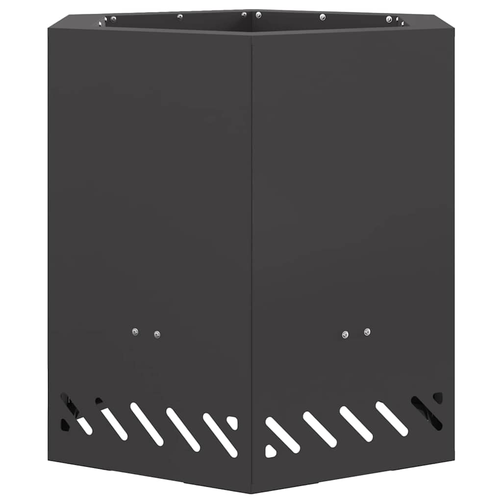 Rauchfreie Feuerstelle Schwarz 48 x 48 x 51 cm Wetterfeststahl