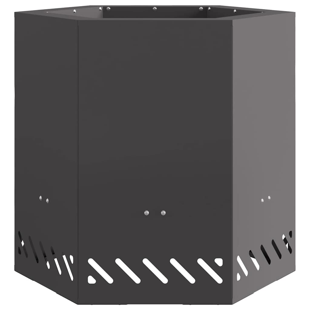 Rauchfreie Feuerstelle Schwarz 48 x 48 x 51 cm Wetterfeststahl