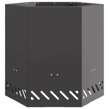 Rauchfreie Feuerstelle Schwarz 48 x 48 x 51 cm Wetterfeststahl