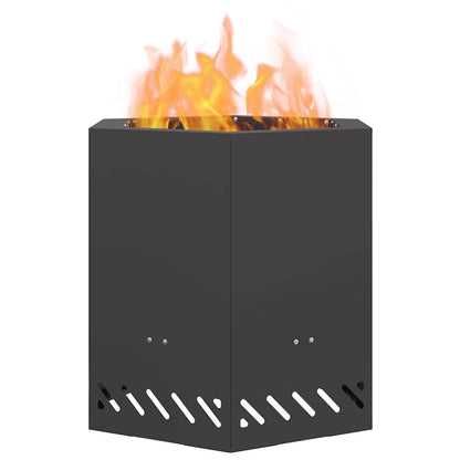 Rauchfreie Feuerstelle Schwarz 48 x 48 x 51 cm Wetterfeststahl