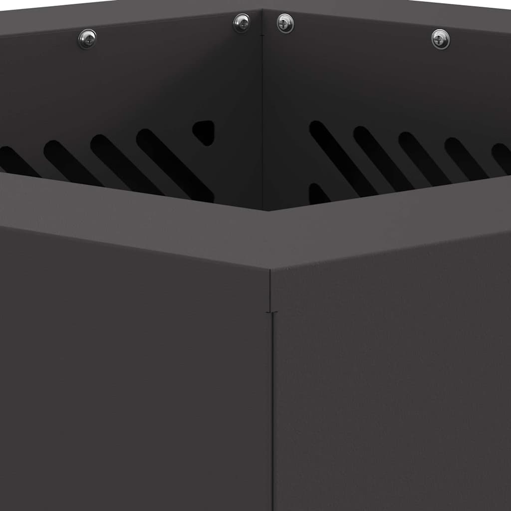 Rauchfreie Feuerstelle Schwarz 38 x 38 x 51 cm Wetterfeststahl