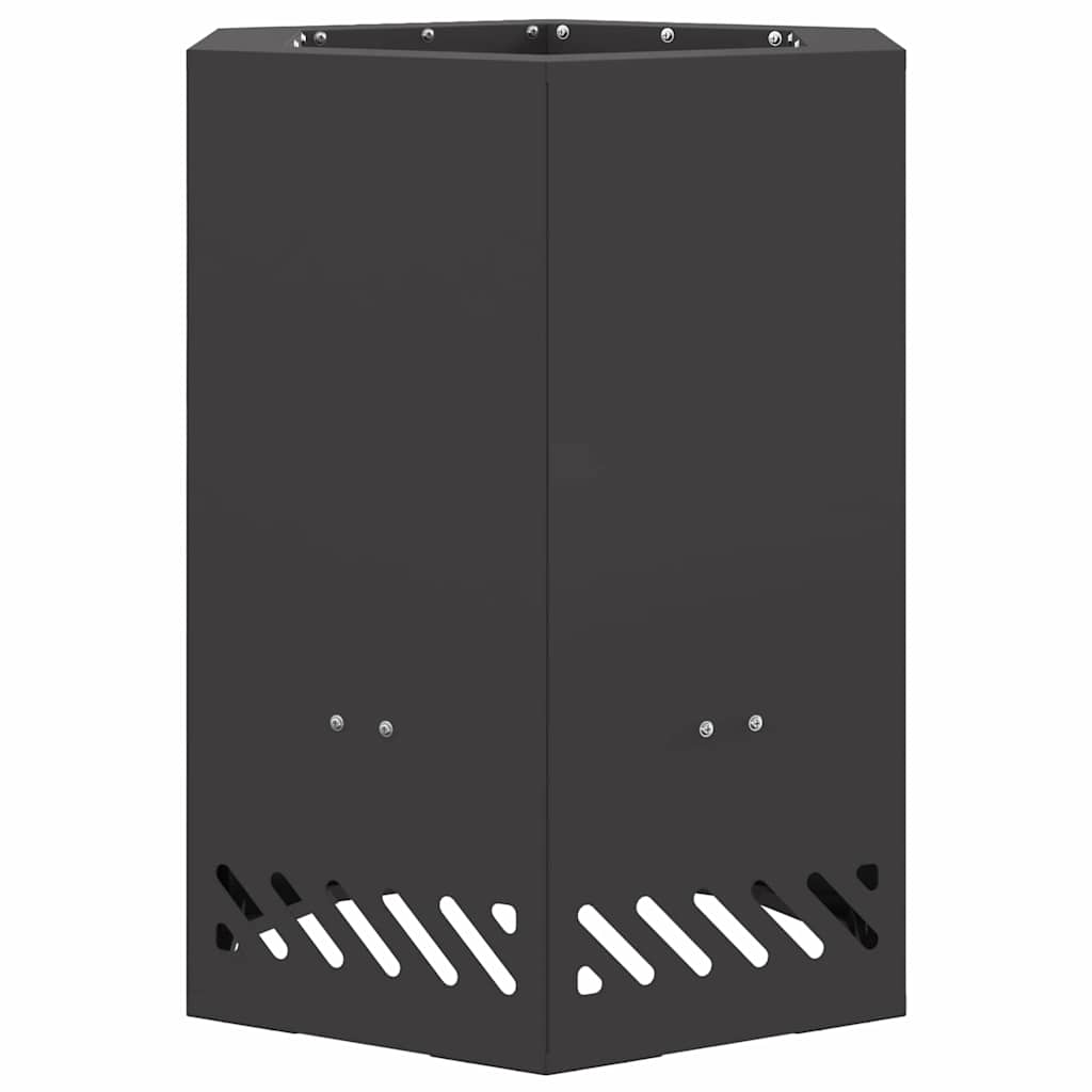 Rauchfreie Feuerstelle Schwarz 38 x 38 x 51 cm Wetterfeststahl