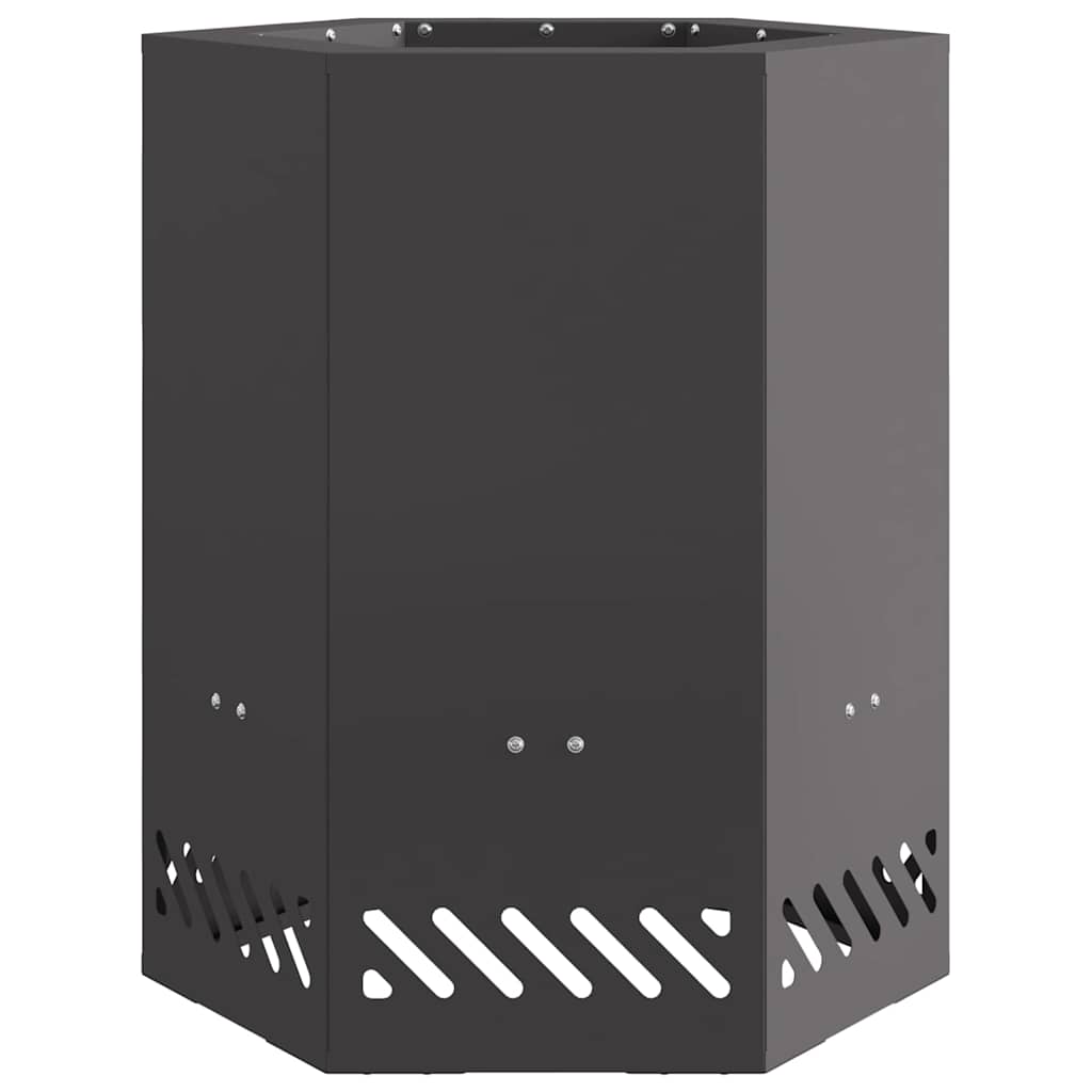 Rauchfreie Feuerstelle Schwarz 38 x 38 x 51 cm Wetterfeststahl