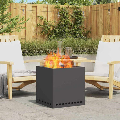 Rauchfreie Feuerstelle Schwarz 48 x 48 x 50 cm Wetterfeststahl
