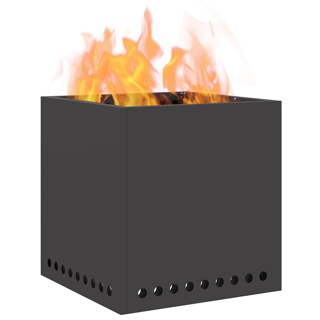 Rauchfreie Feuerstelle Schwarz 48 x 48 x 50 cm Wetterfeststahl