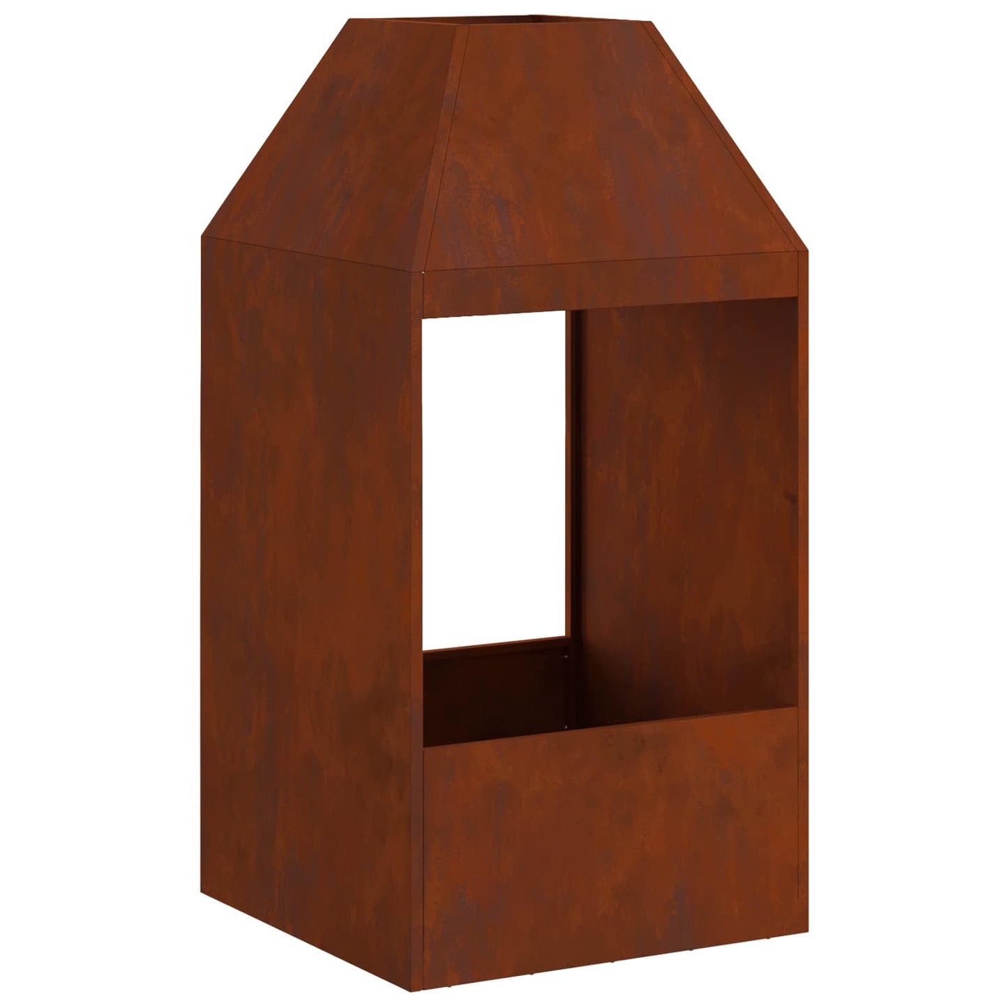 Feuerstelle Rostoptik 50 x 50 x 100 cm Wetterfeststahl