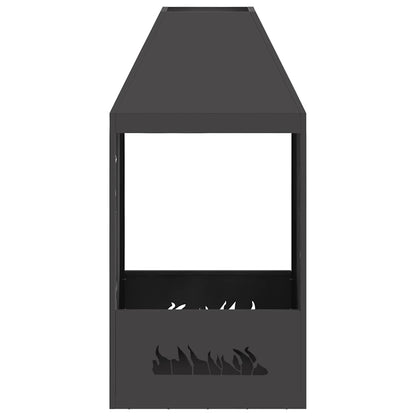 Feuerstelle Schwarz 50 x 50 x 100 cm Wetterfeststahl