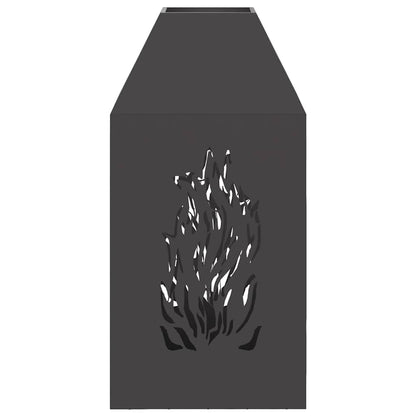 Feuerstelle Schwarz 50 x 50 x 100 cm Wetterfeststahl