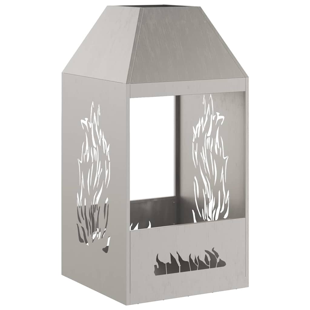 Feuerstelle Rostoptik 50 x 50 x 100 cm Wetterfeststahl