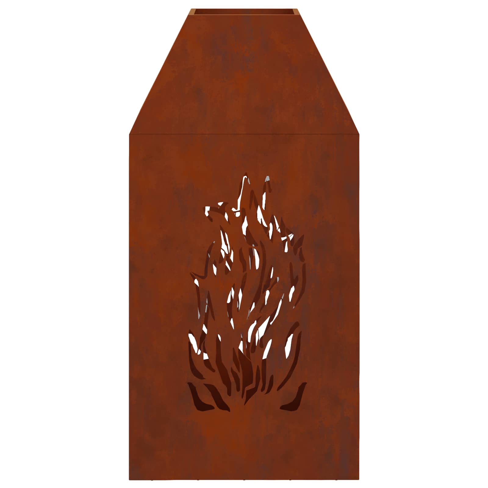 Feuerstelle Rostoptik 50 x 50 x 100 cm Wetterfeststahl