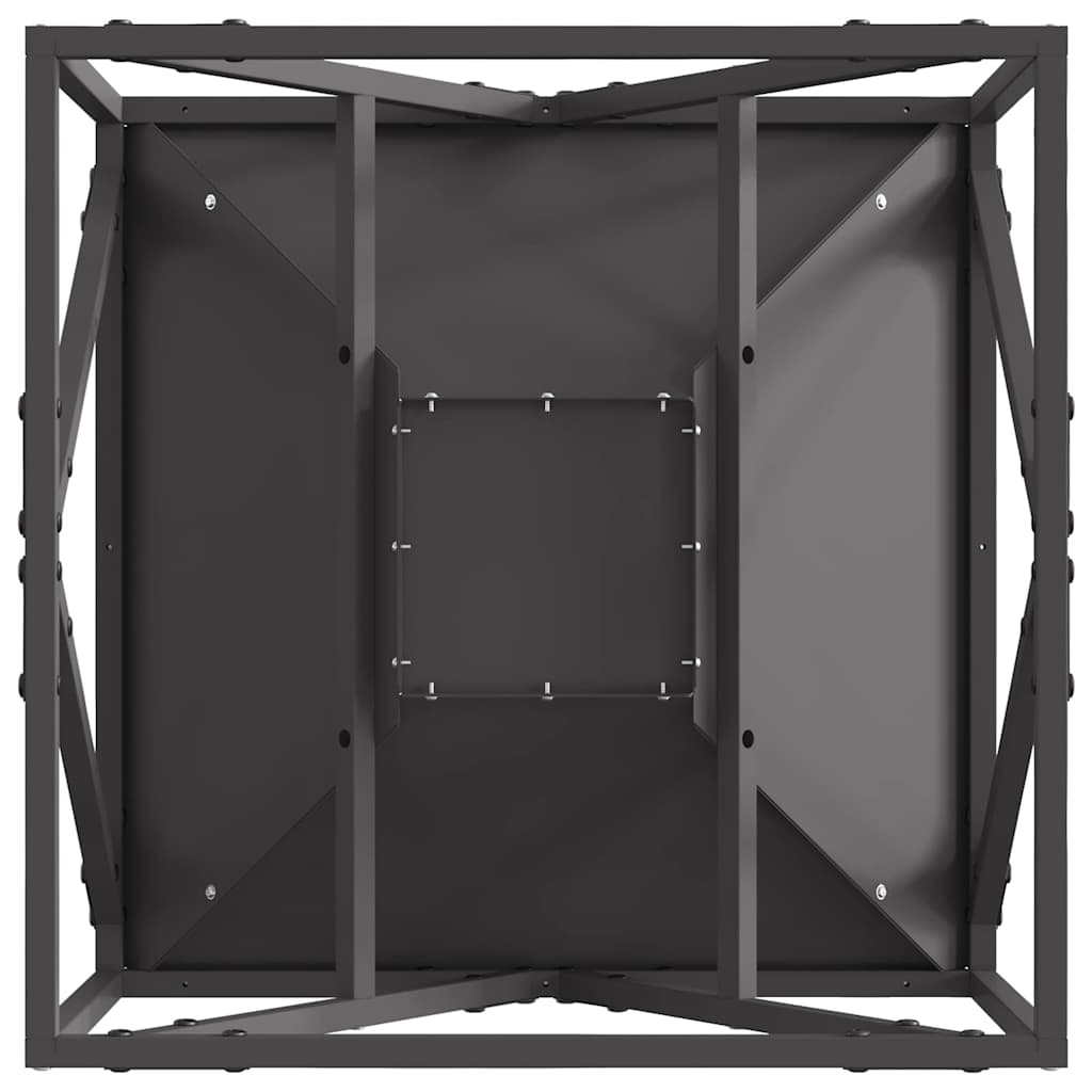 Feuerstelle Schwarz 50 x 50 x 35 cm Wetterfeststahl