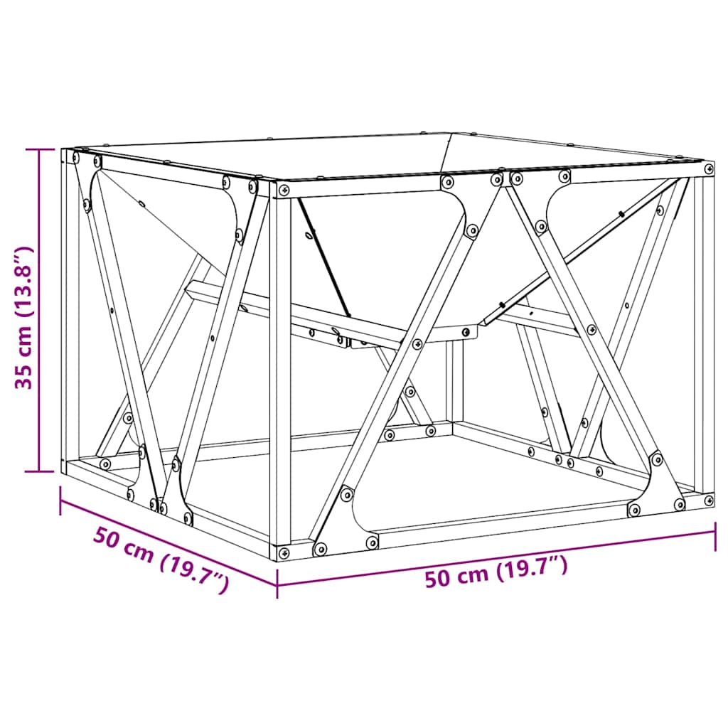 Feuerstelle Rostig 50 x 50 x 35 cm Wetterfeststahl