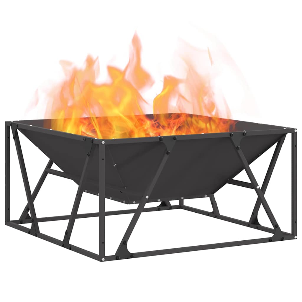 Feuerstelle Schwarz 80 x 80 x 40 cm Wetterfeststahl