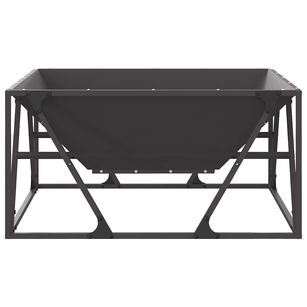 Feuerstelle Schwarz 80 x 80 x 40 cm Wetterfeststahl