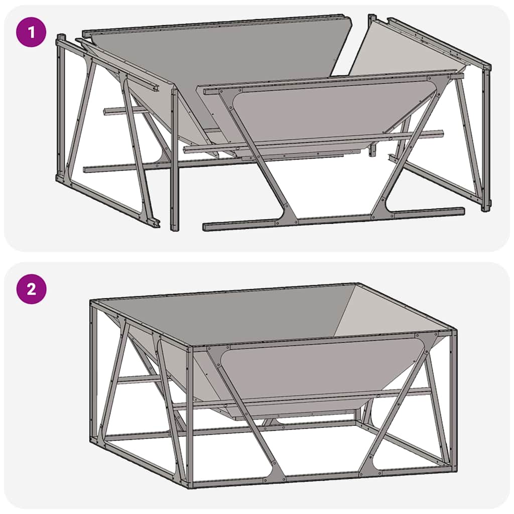 Feuerstelle Rostig 80 x 80 x 40 cm Wetterfeststahl