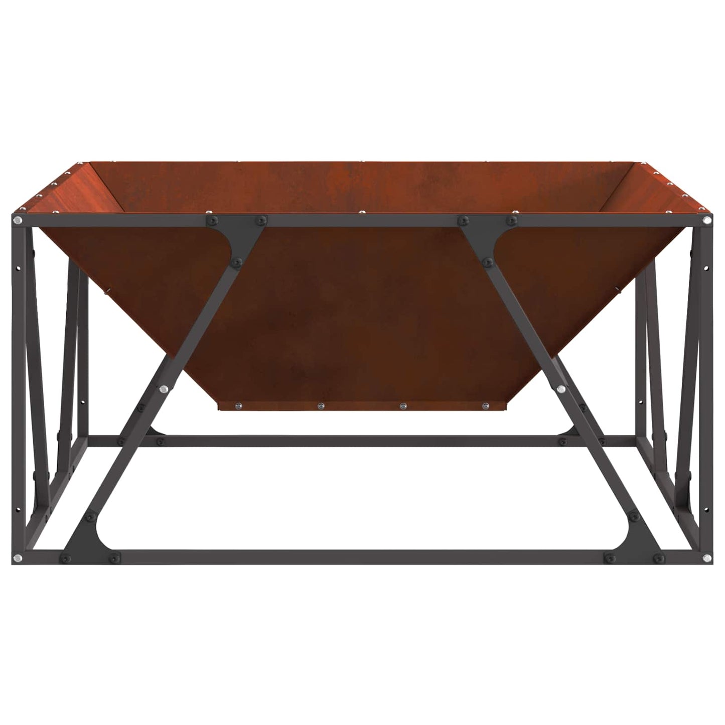 Feuerstelle Rostig 80 x 80 x 40 cm Wetterfeststahl