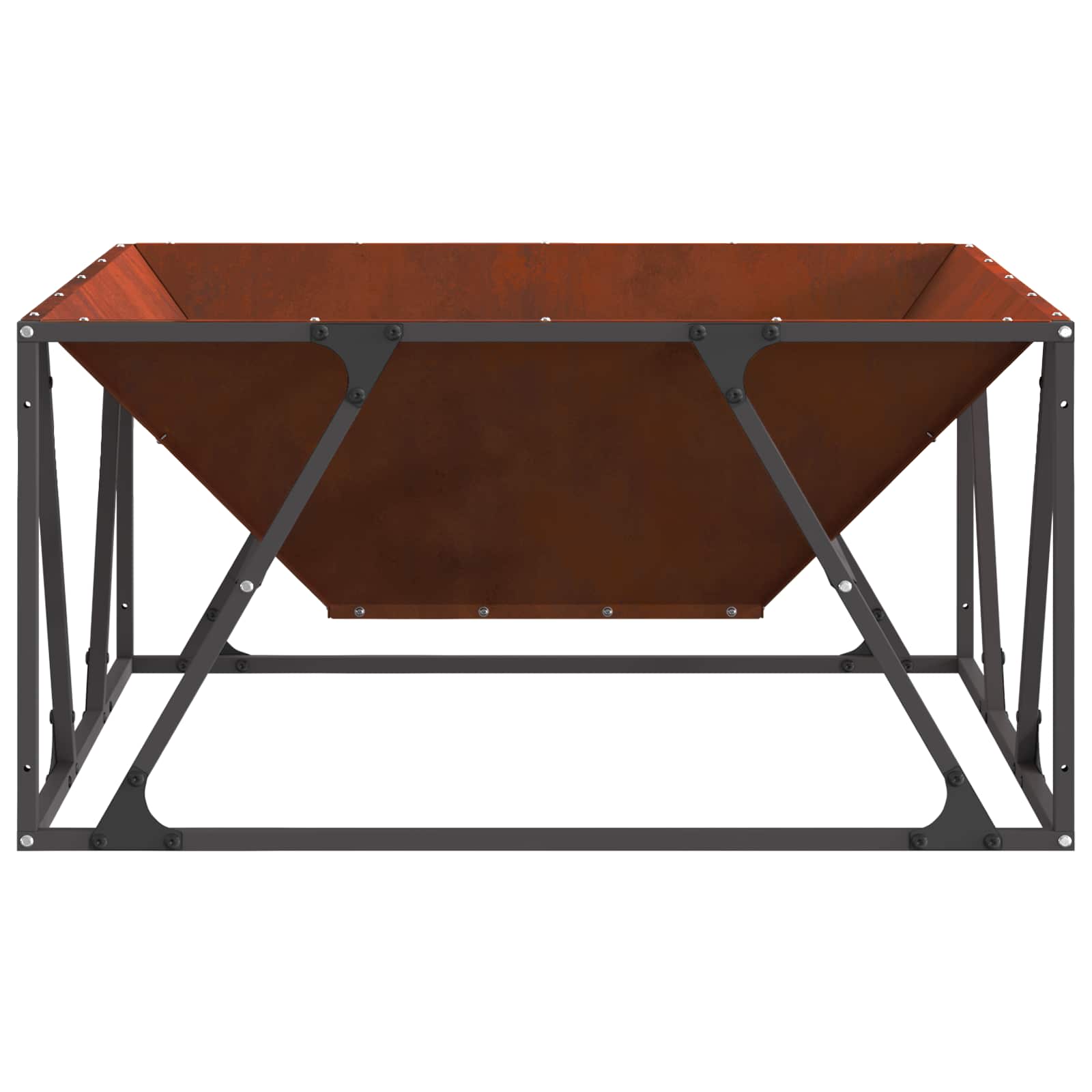 Feuerstelle Rostig 80 x 80 x 40 cm Wetterfeststahl