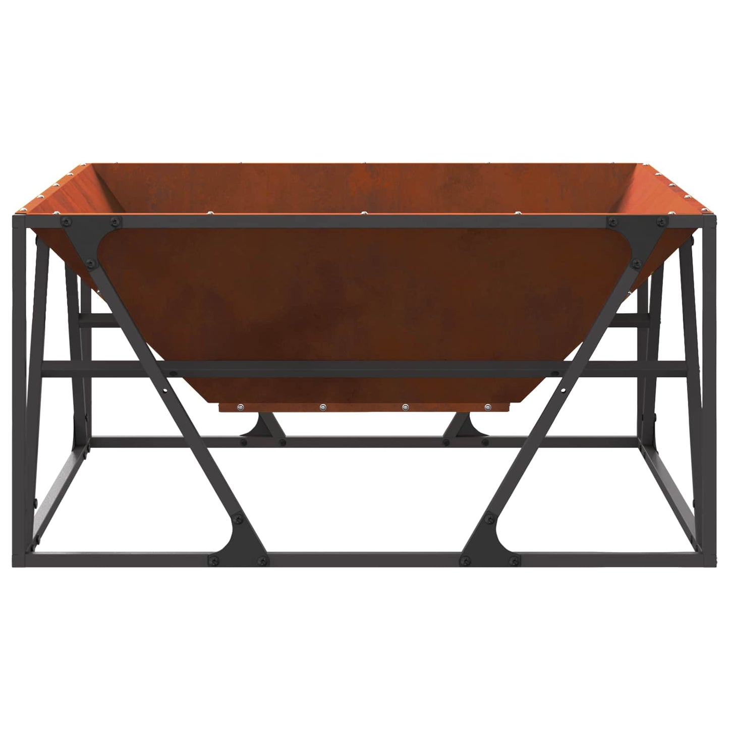 Feuerstelle Rostig 80 x 80 x 40 cm Wetterfeststahl