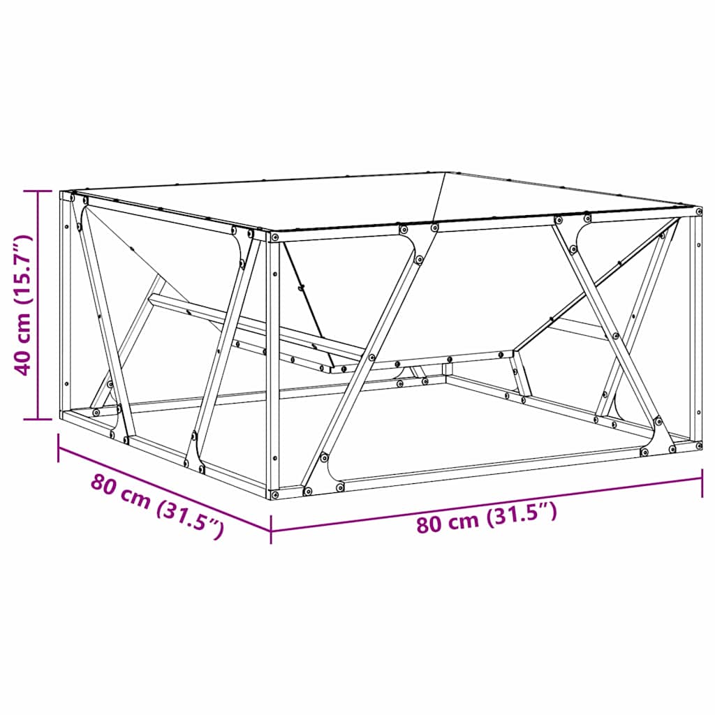 Feuerstelle Rostig 80 x 80 x 40 cm Wetterfeststahl